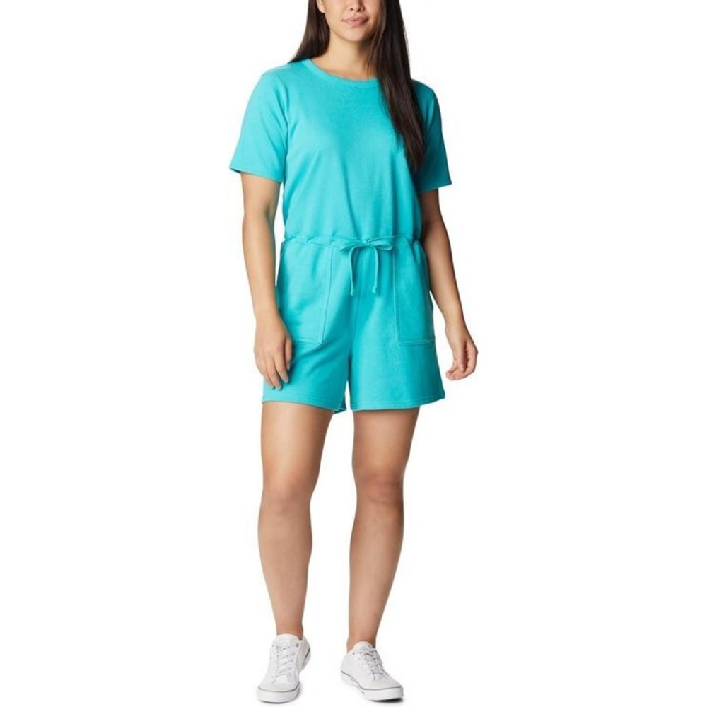 Columbia Trek French Terry Shorts Romper Womens 2X Blue Pockets AW7503-454 NEW